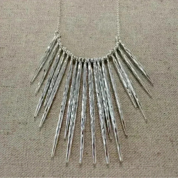 Stella &  Dot Kari Fringe Necklace - Silver - Picture 4 of 6